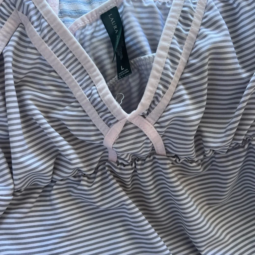 Laura Ashley Striped Pajama Set - Picture 3 of 5